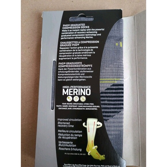Smartwool Men's PhD Run Graduated Compression Ultra Light Socks Size xl - Picture 4 of 4